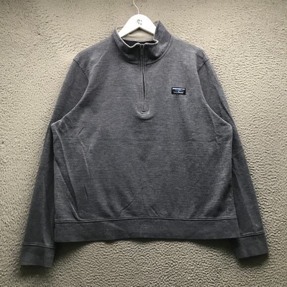 L.L. Bean Other - LL Bean 1/2 Zip Pullover Sweater Men Large Long Sleeve Traditional Fit Logo Gray